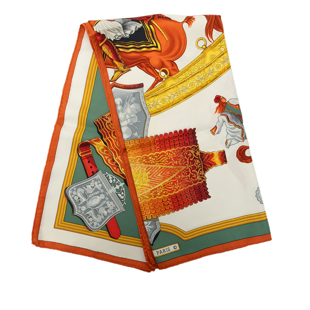Pre-Loved Hermes Cavaliers Ottomans Silk Scarf 90